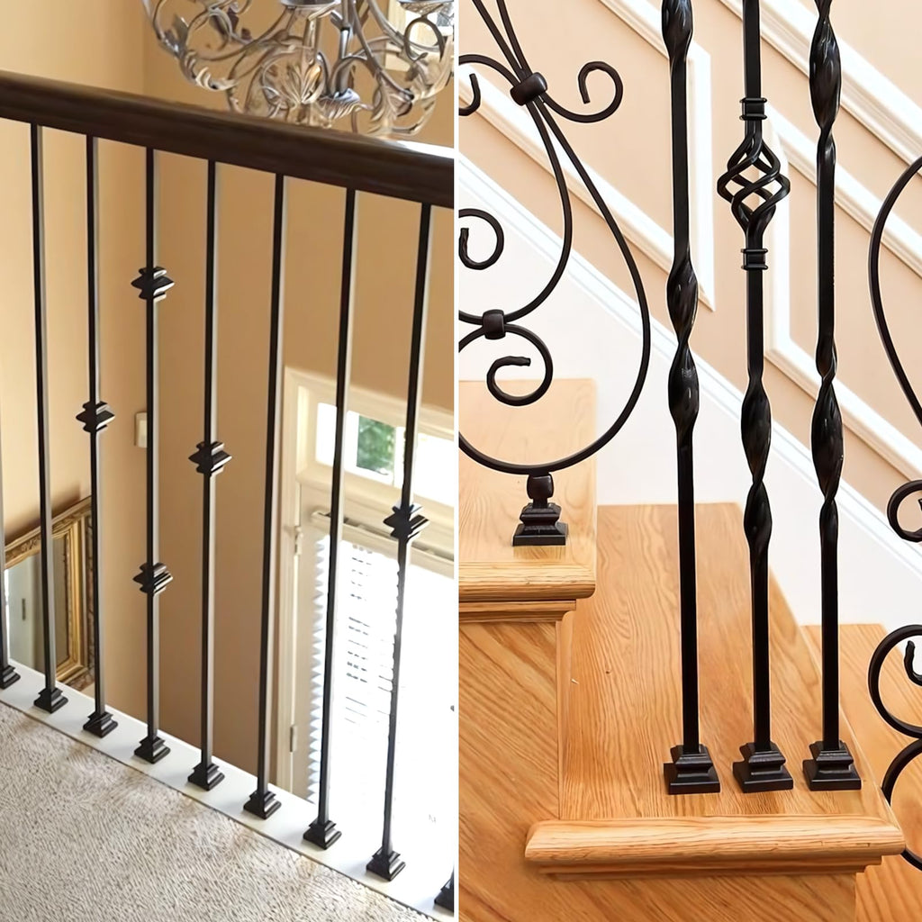 30-Pack Baluster Connectors with Flat Shoes Adjustable Height and Flat Connectors for 1/2'' Square Balusters for