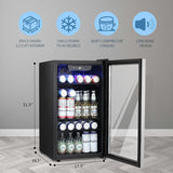 Beverage Refrigerator Cooler -120 Can Mini Fridge Glass Door for Soda Beer or Wi