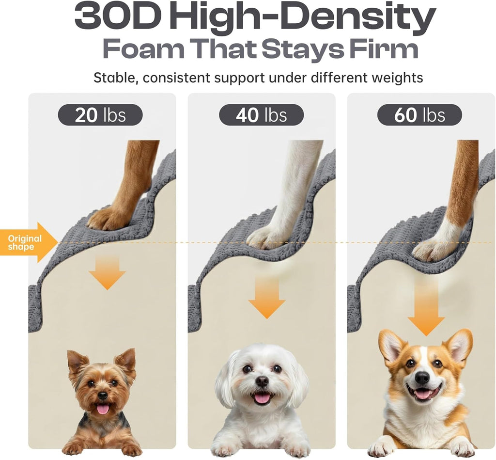 Extra Wide Dog Stairs for Bed and Couch, 4-Step Foam Ramp for Dogs