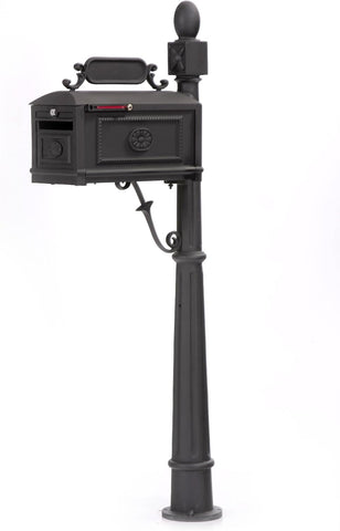Locking Contemporary Residential Curbside Cast Aluminum Mailbox Black Authentic * Original * Exclusive