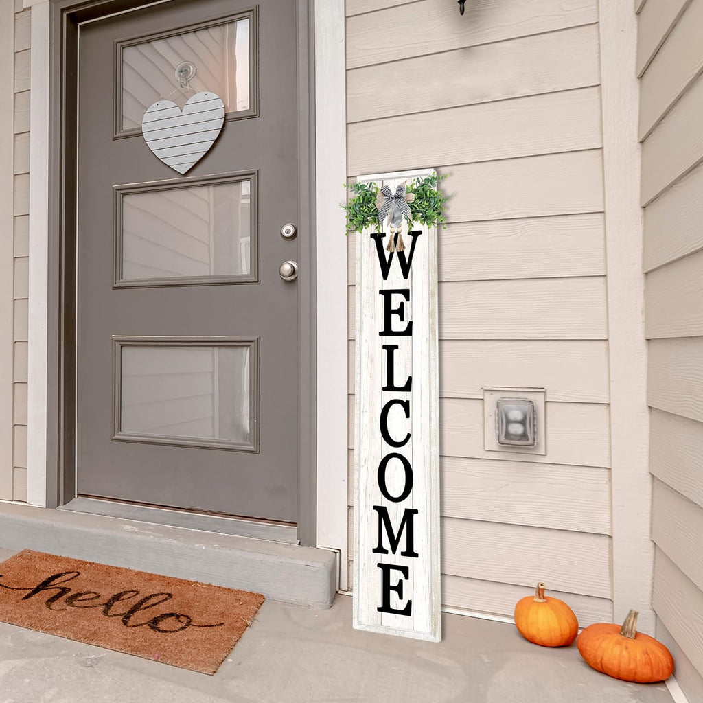 Outdoor Welcome Sign, 45"×9", White