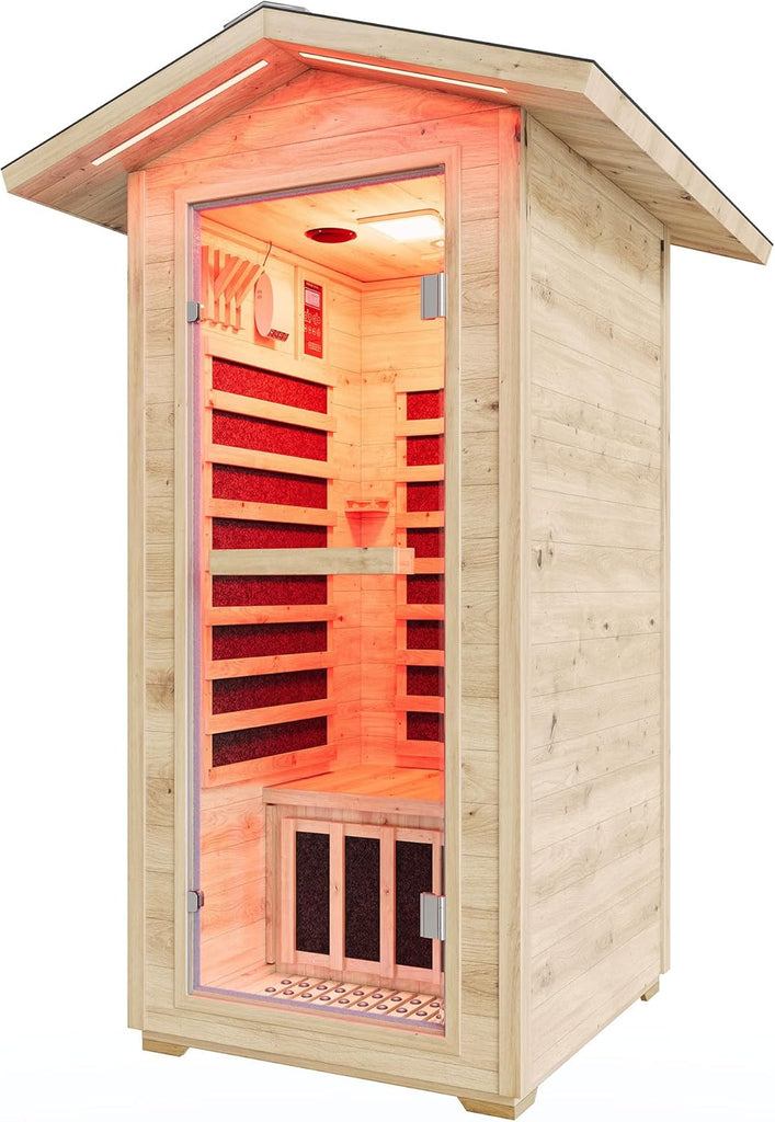 Albott Outdoor Sauna 1 Person, Infrared Saunas for Home