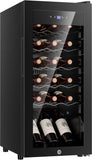 18 Bottle Compressor Wine Cooler Refrigerator，Freestanding Wine Fridge with Digi