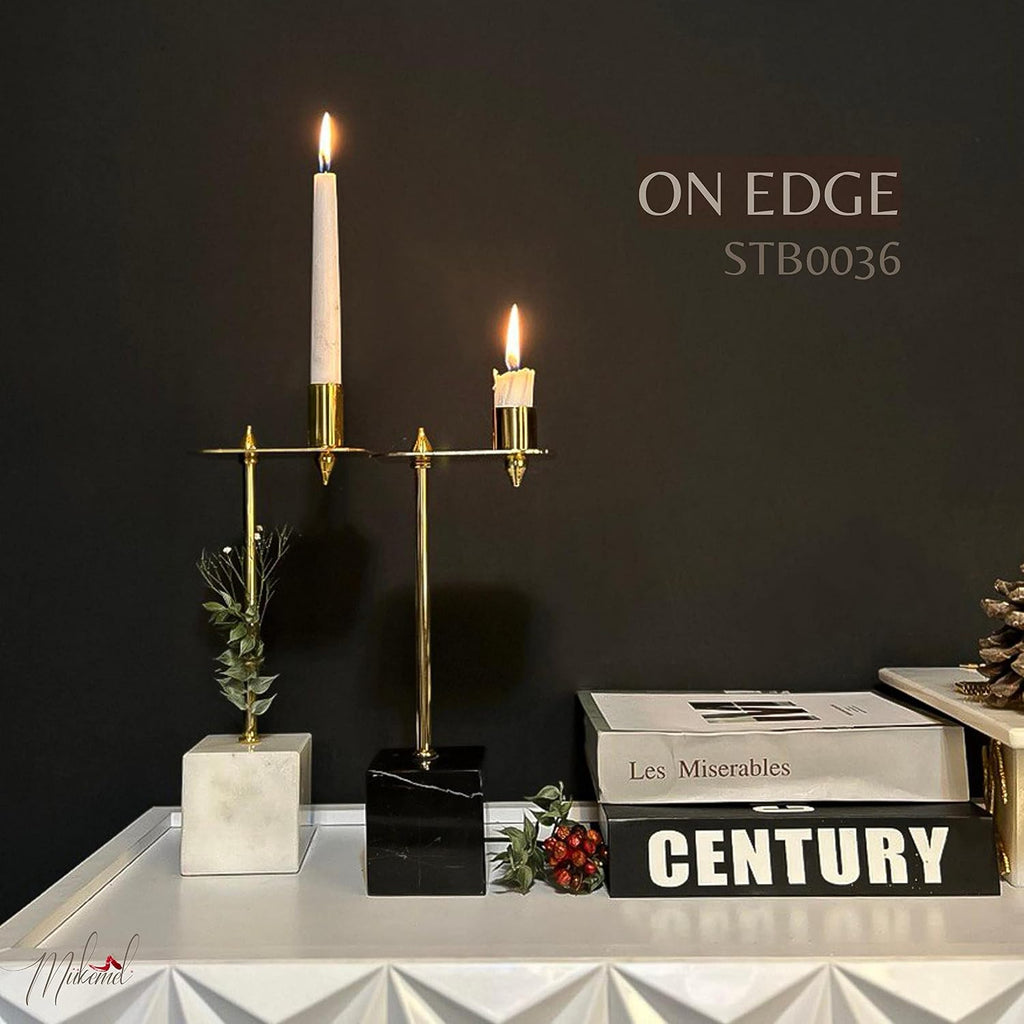 On edge (11.0 inch, Full set, Home Décor, Luxury candle holder,Handmade Marble Decoration, Natural Marble) Designs
