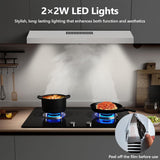 30 Inch Stainless Steel Under Cabinet Range Hood 900 CFM 4 Speed Gesture & Touch Control, LED Lights, Baffle Filters