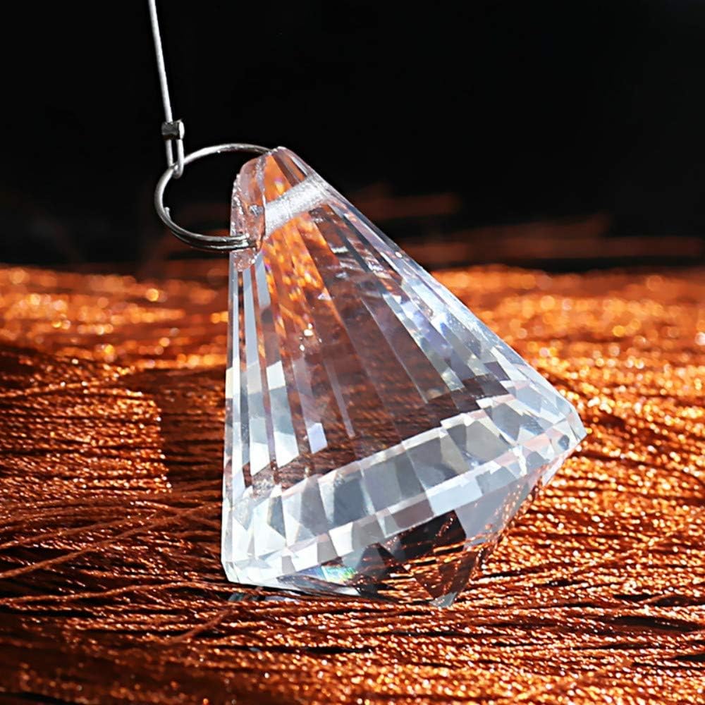 12 Pcs Clear Crystal Prism Pendants Chandelier Lamp Parts Suncatcher Decor - Clear Prism Pendants Chandelier Lamp