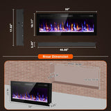 50 inches Electric Fireplace-Wall Fireplace for Living Room-Slim Fireplace Inserts/Wall Mounted with Remote