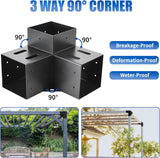 4x4 Pergola Brackets(Actual:3.6"x3.6") 3 Way Right Angle Cor - Image 4
