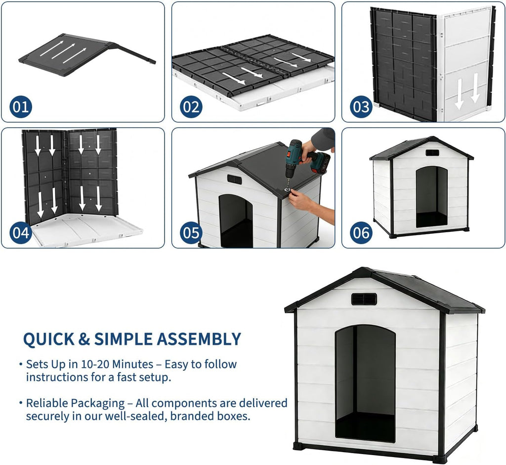 Waterproof Insulated Dog House for Large Breeds