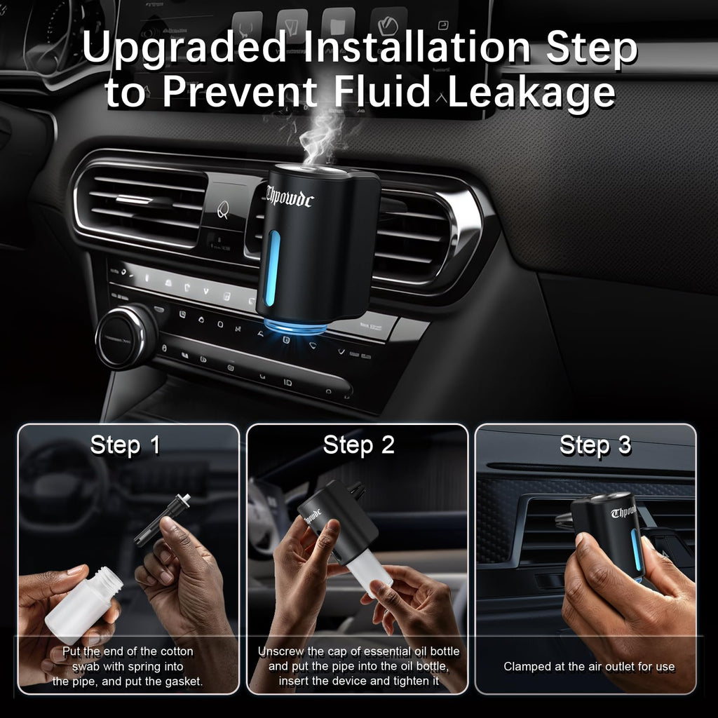 Car Air Freshener Diffuser, Smart Car Air Freshener with Three Adjustable Modes, Aromatizante para Carro with 8pcs