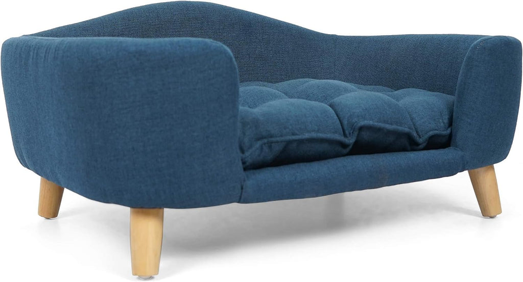 Dog Bed, Mid‐Century Modern Pet Sofa Dog Bed for Small Dogs 11‐25 Lbs, Raised Dog Bed with Sturdy Birch Wood Legs