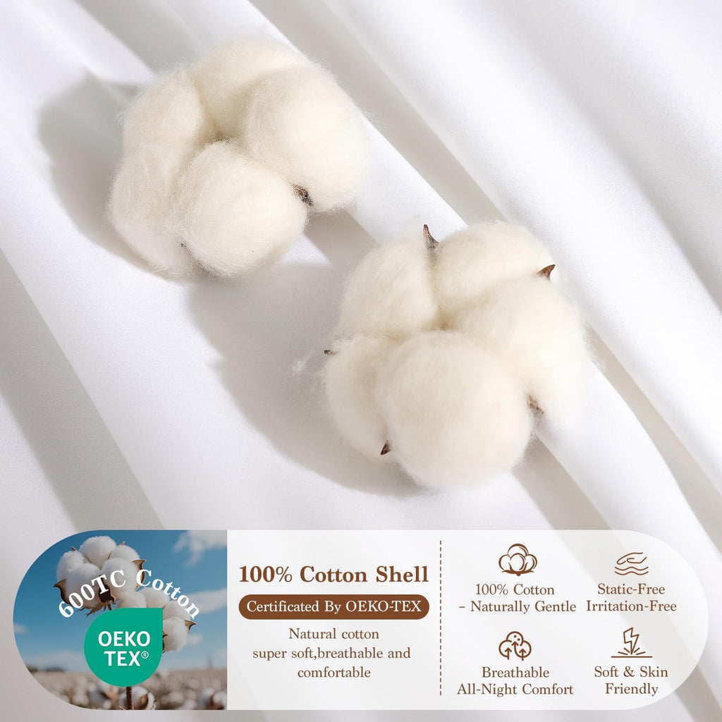 Goose Down Comforter Oversize King Size, 600 TC Cotton Cover