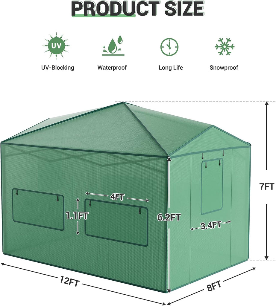8X12 FT Pop Up Greenhouse for Outdoors