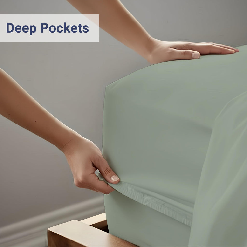 100% Viscose Derived from Bamboo Bed Sheet Set; Silky Soft Cooling Sheets, Luxury Hotel Quality Bedding, Breathable