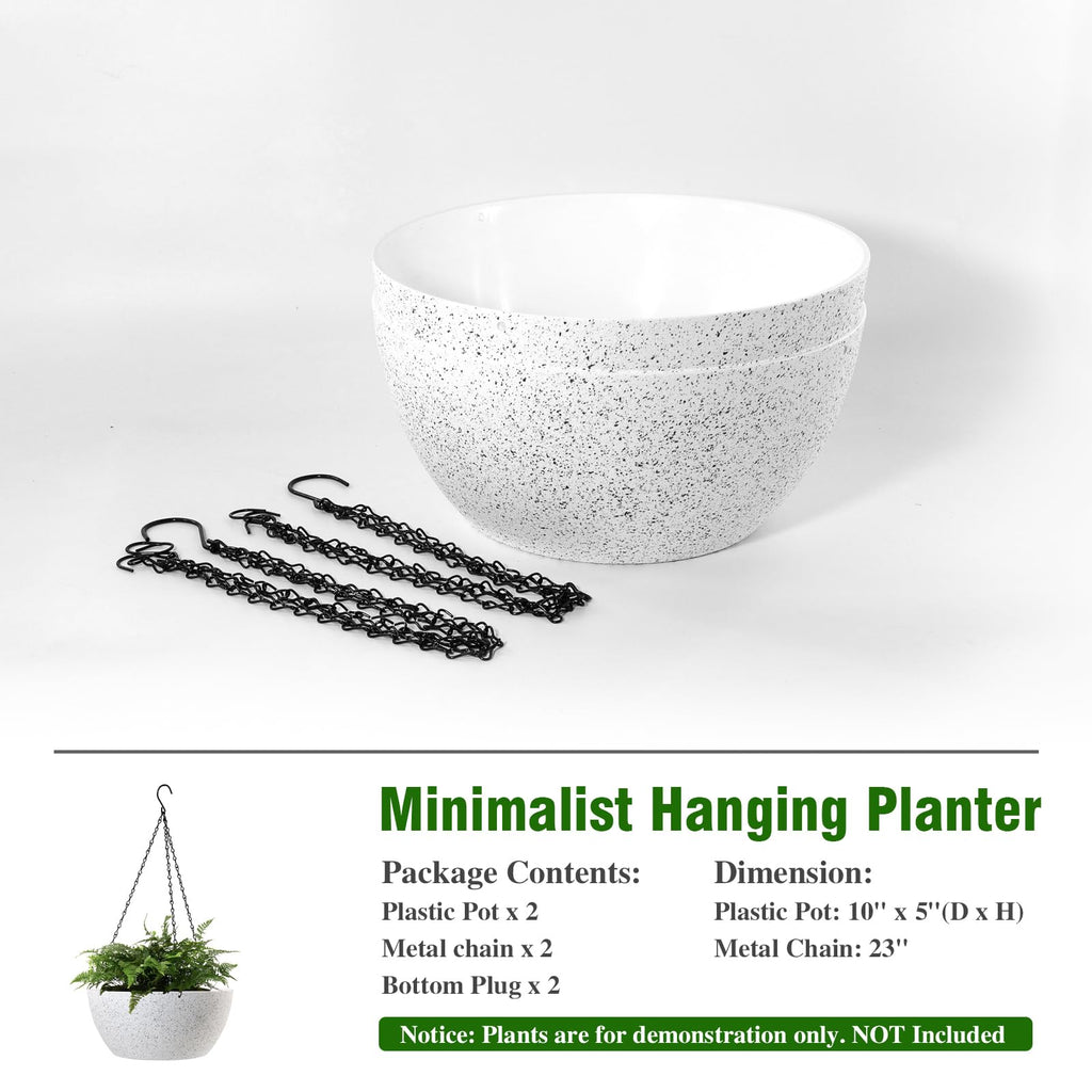 10 inch Hanging Planters for Indoor Plants, 2 Pack Hanging Baskets