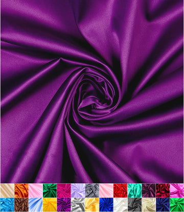 Satin Fabric | Decoration & Sewing | Shiny & Luxury | 60" Wide Roll | Metallic Shiny | Upholstery, Lining, Drapery