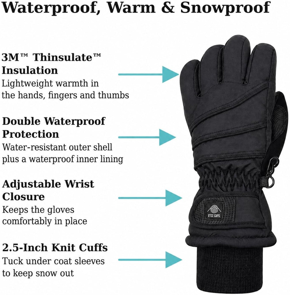 Kids Waterproof Winter Thinsulate Warm Gloves