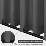 Outdoor Patio Curtains Detachable Tab Top Windproof Weatherp - Image 3