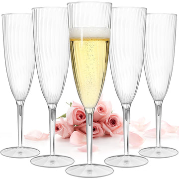 36PCS Clear Champagne Flutes Plastic, 6 oz