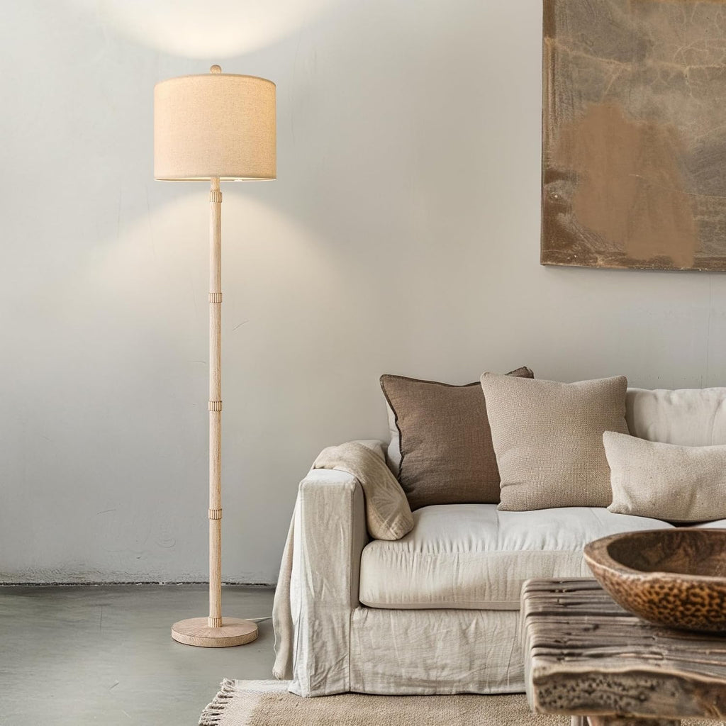 Retro Farmhouse Floor Lamp Rotary Switch, 62" Resin Vintage Floor Lamp, Rustic Tall Floor Lamps, Corner, Bedroom