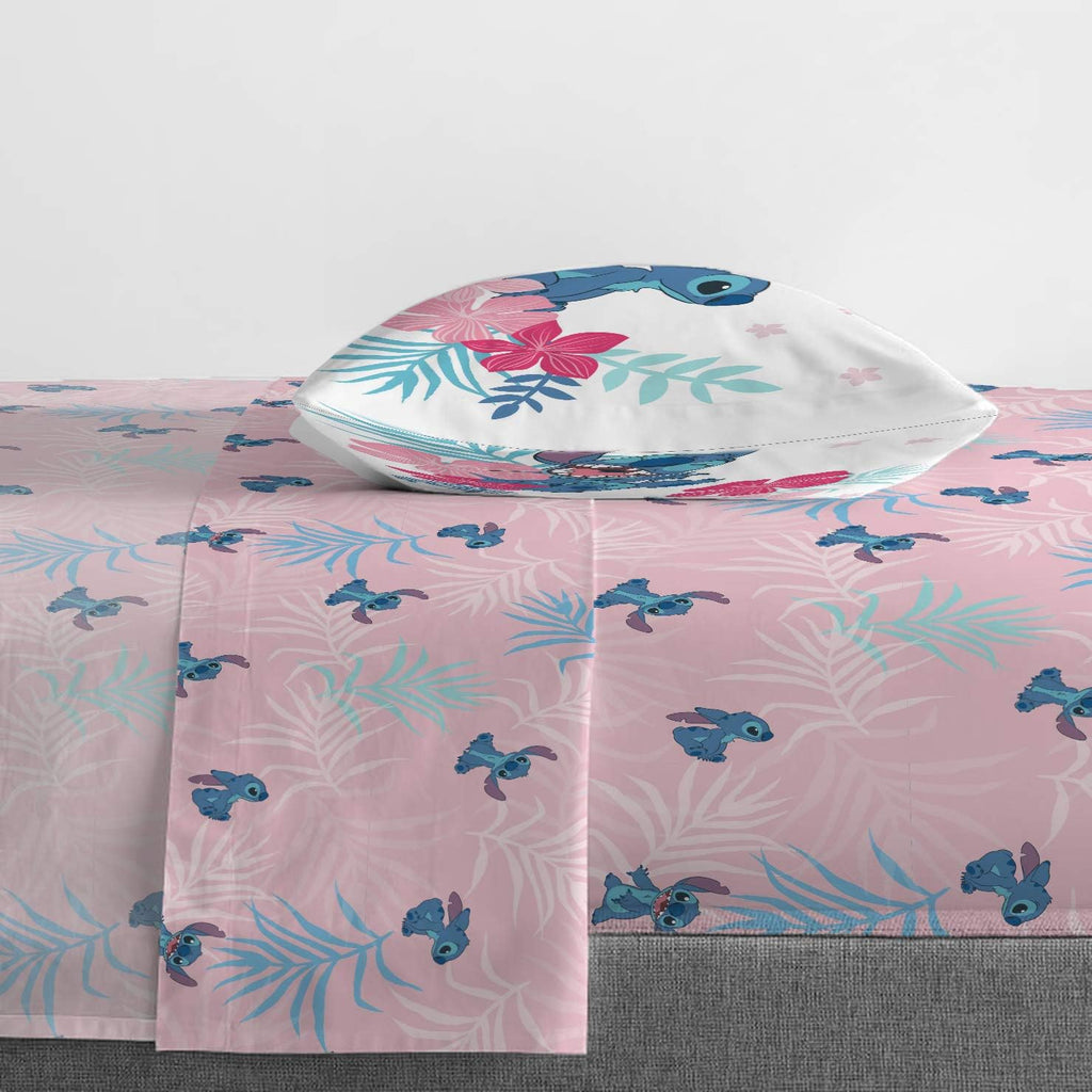 Lilo & Stitch Twin Comforter Set - 5 Piece Kids Bed in a Bag Reversible Comforter & Sheet Set, Girls Twin Bedding