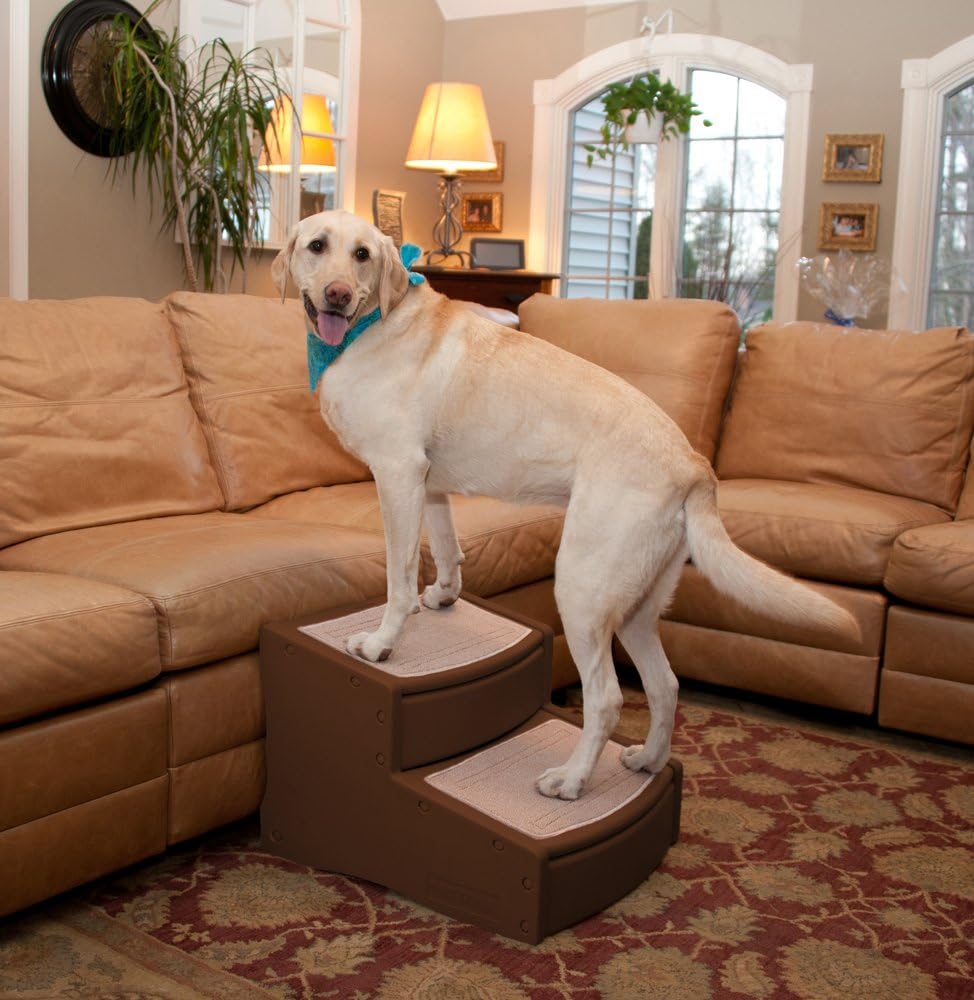 Extra Wide Pet Stairs, Chocolate