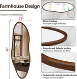Irregular Full Length Mirror, 65"x22" Wooden Farmhouse Full Body Mirror, Large Asymmetrical Wall Mirrors Entryway