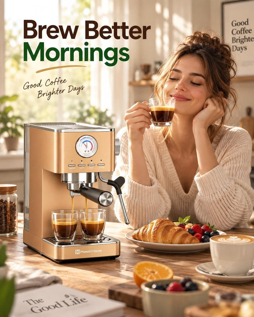 Espresso Machine with 20 Bar Italian Pump and Milk Frother