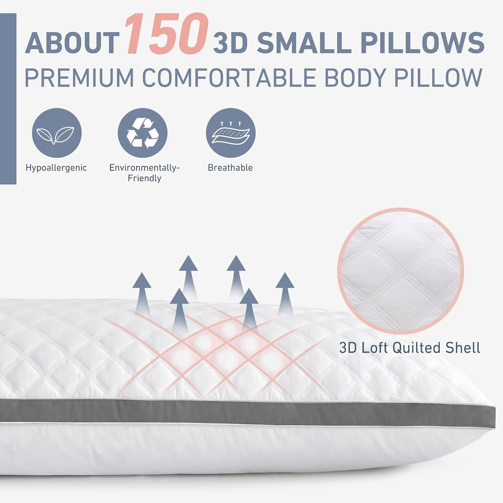 Body Pillow Insert 20 x 54 for Side Sleepers White Support | Soft polyester padding delivers full-body support for