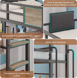 Twin Loft Bed with Desk and 5 Storage Drawers,Loft Bed Twin with LED Lights and Charging Station