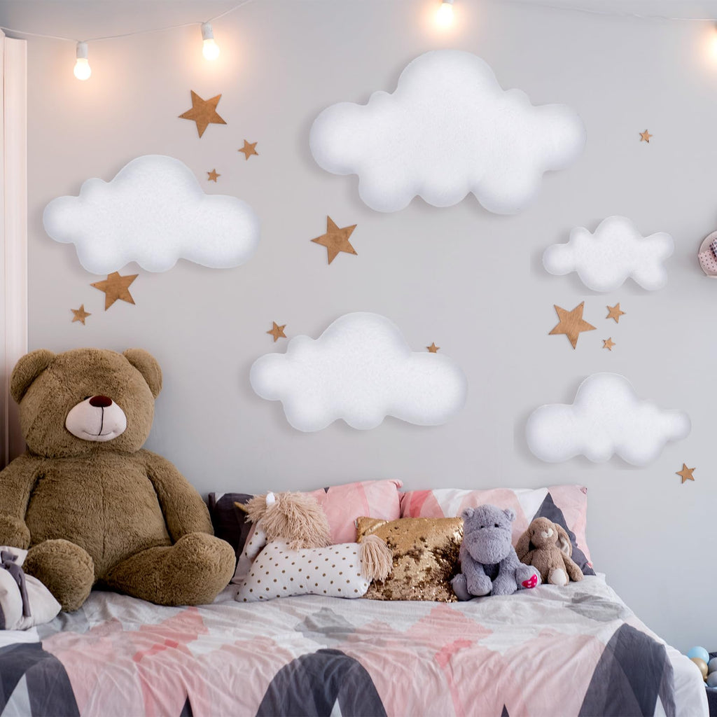5 Pack 3D Cloud Decor Artificial Fake Cloud Props Wall Decor