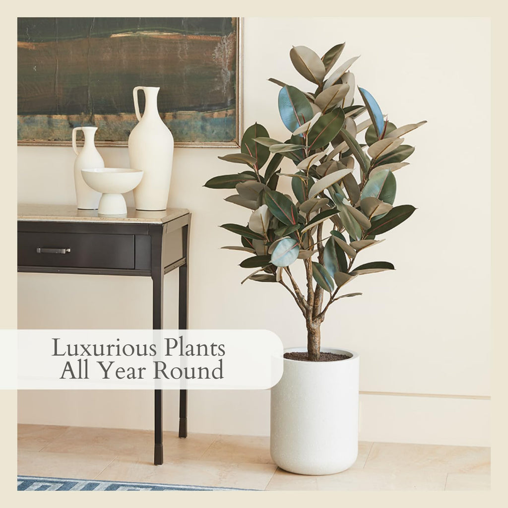 Faux Rubber Ficus Tree, 5 ft, Home Decor