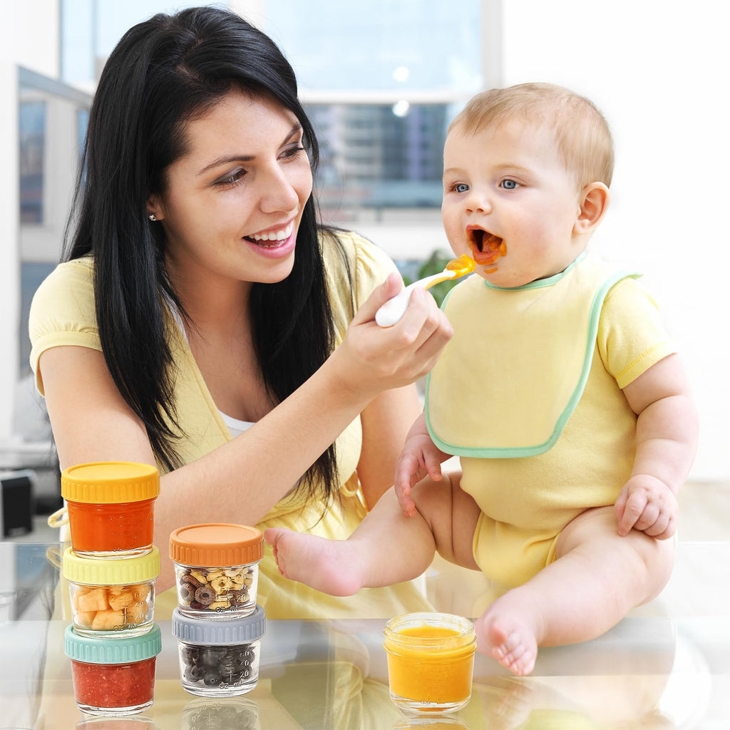 20 pcs Baby Food Storage Containers 4 Oz Small Glass Jars with Lids