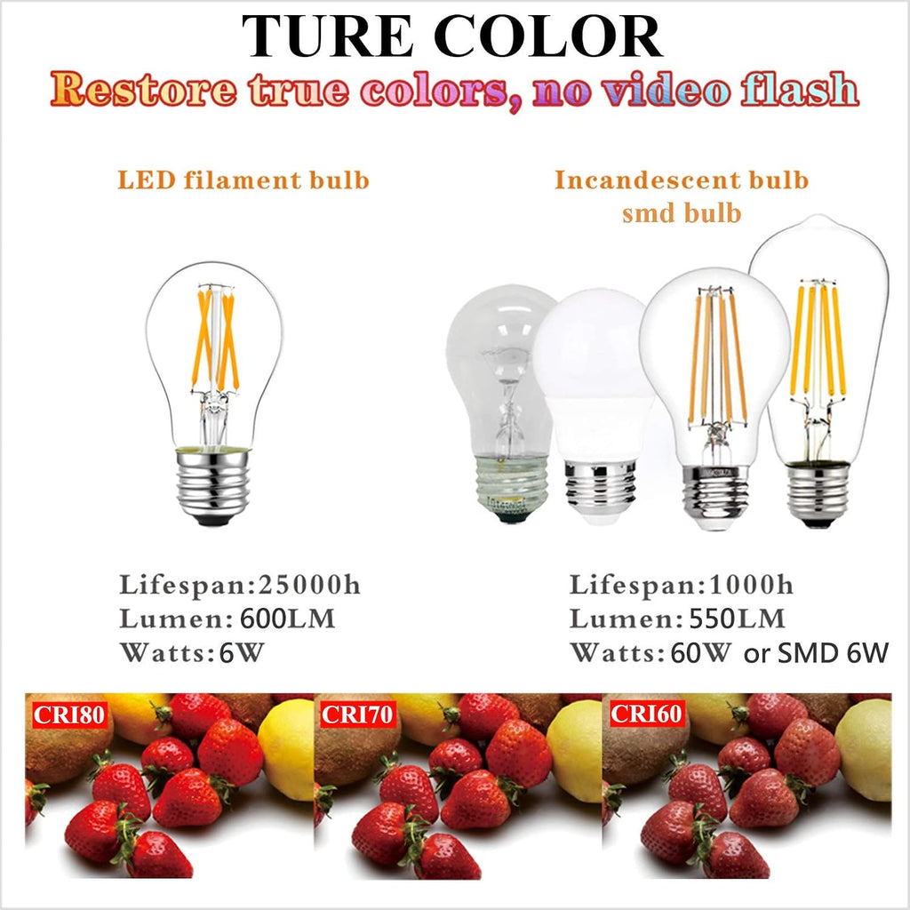 A15 E26 Led Bulb 60 watt,Dimmable,Soft White Light Bulbs,2700K