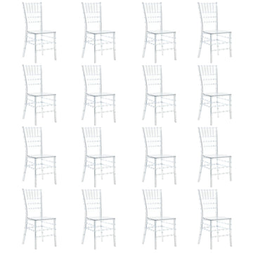 Ballroom Chairs Bulk Set of 16, Clear Acrylic Chair Accent Event Ghost Chairs for Wedding Party Event Reception (Clear)