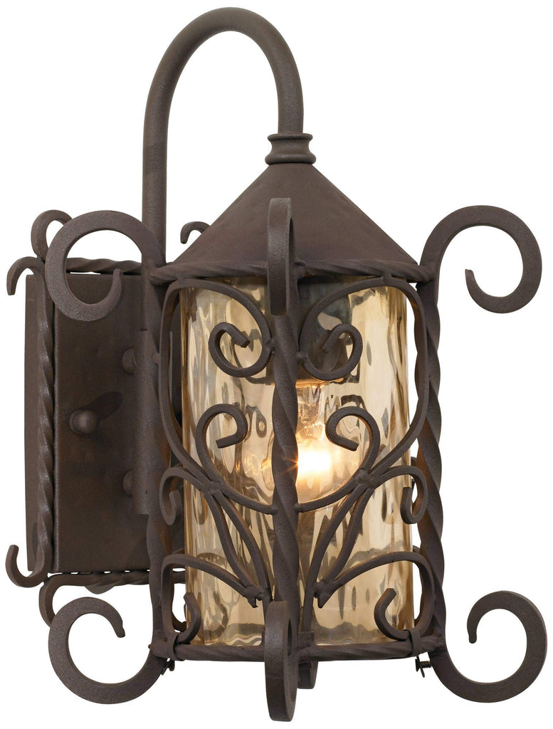 Casa Seville 13 1/4" High Iron Scroll Traditional Rustic Outdoor Wall Light