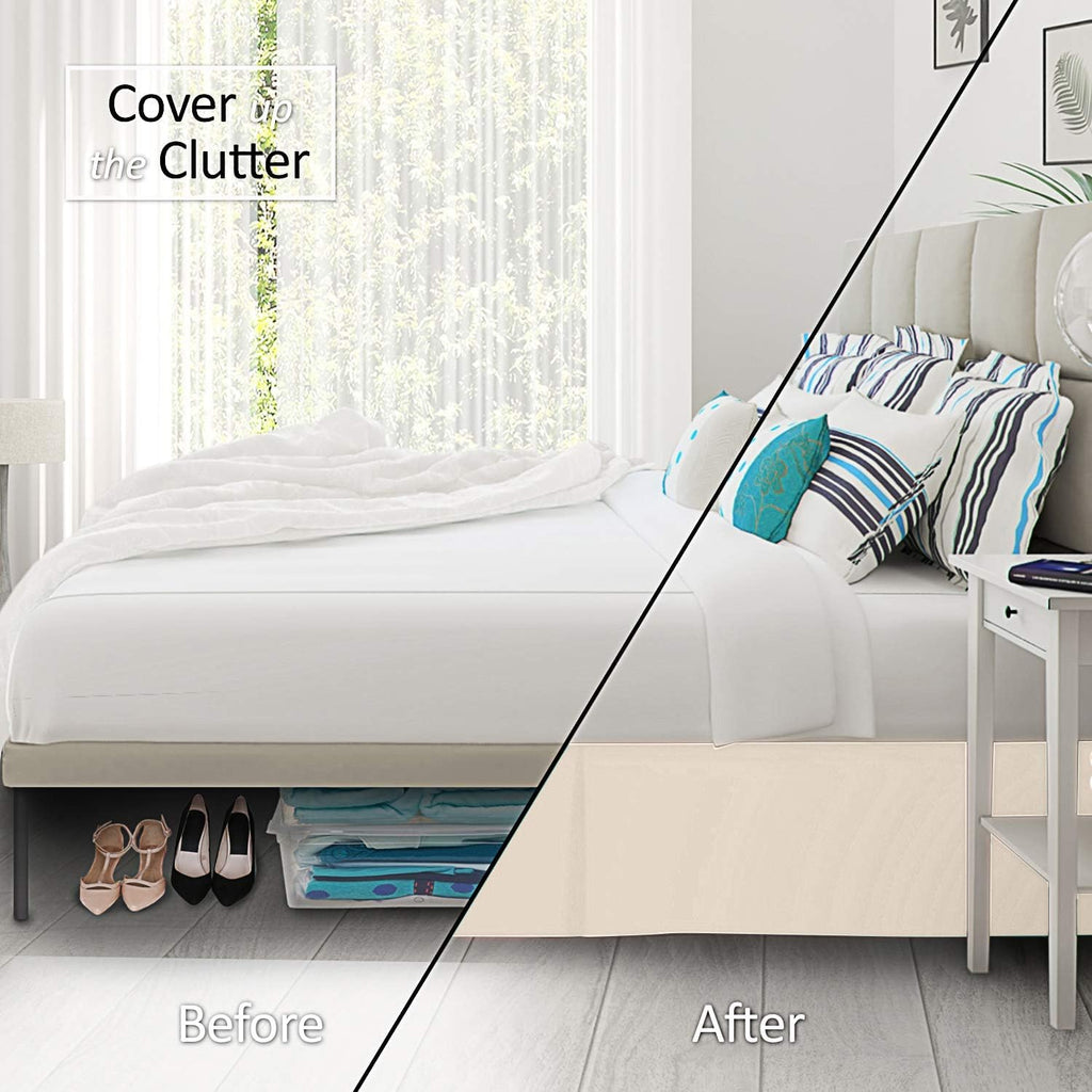 600 Thread Count Egyptian Cotton Bed Skirt - Split Corner, 39x75 Inches, 7 Inch Drop Elegant Dust Ruffle Design