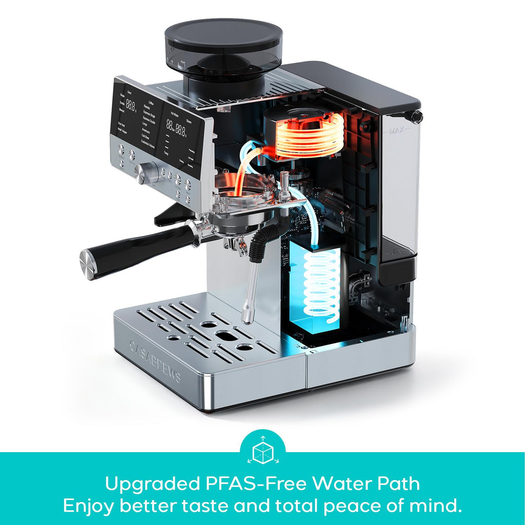 Espresso Machine with Built-in Grinder and Steam Wand