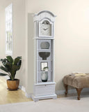 72'' Traditional Floor Standing Wood Grandfather Clock with White Finish