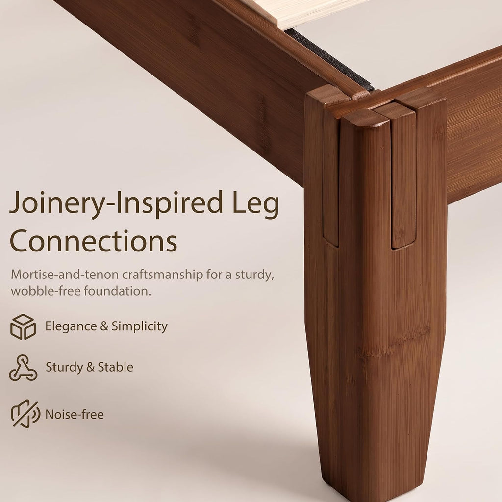 Bamboo Japanese Joinery Bed Frame, Platform Bed Frame