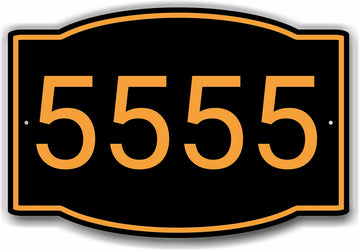 Custom House Number Sign Horizontal Black 10x6.75