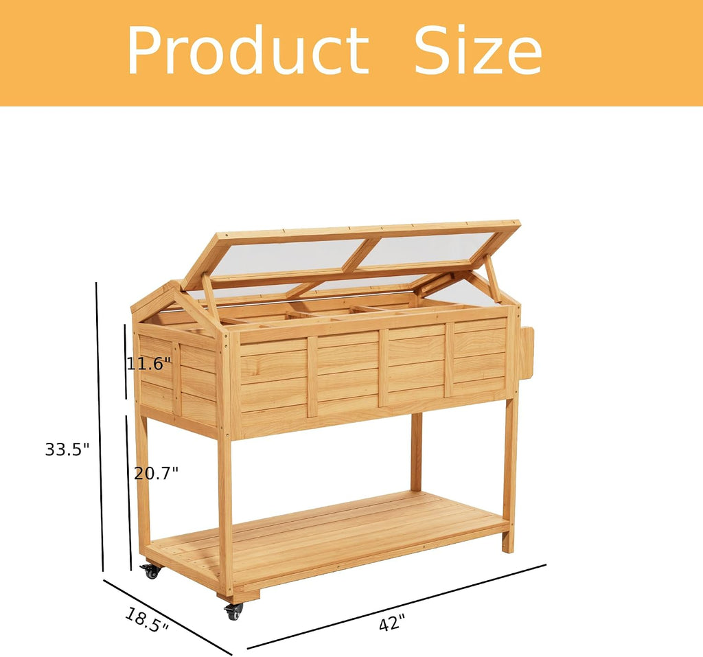 Raised Garden Beds Elevated Herb Planter Box with Legs Cover Indoor Outdoor