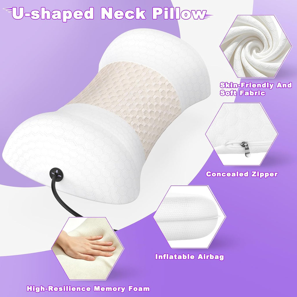 Inflatable Memory Foam Lumbar Support Pillow | Adjustable inflatable lumbar pillow with memory foam relieves lower