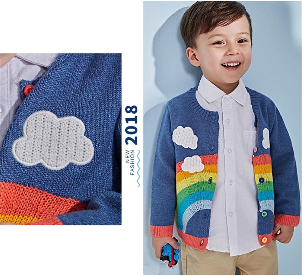 Toddler Sweaters Knitted Cardigan for Boys Girls 1-7 Years Rainbow