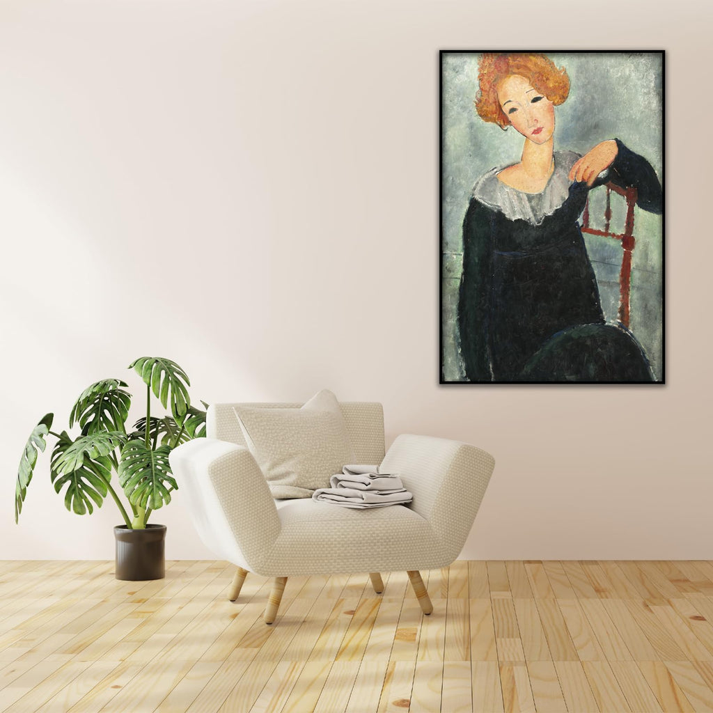 Amedeo Modigliani Poster - Women With Red Hair Canvas Wall Art - Portraits of Famous People - Copy of Famous