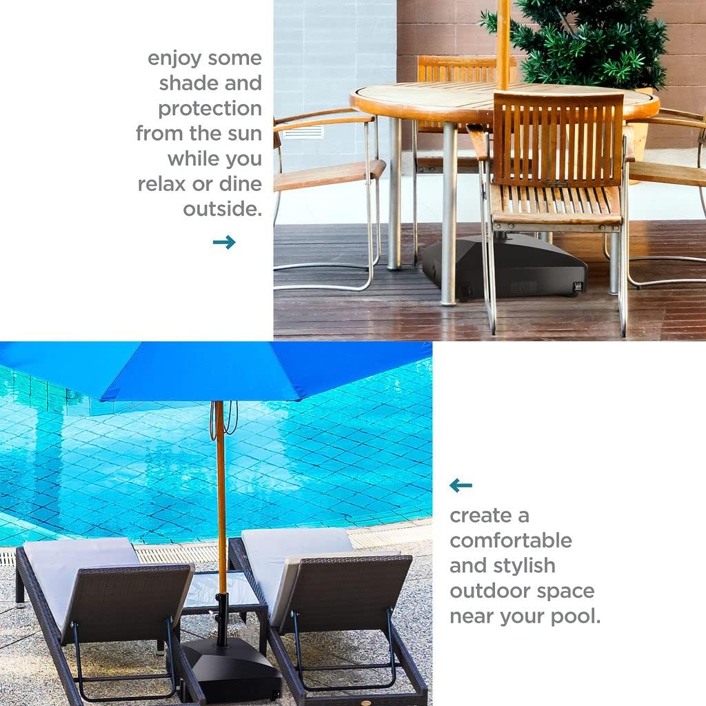 Umbrella Base - Fillable Umbrella Pole Holder 2 Knobs, with Heavy Duty Windproof Design . 4 Wheels, 2 Locks - JH4B