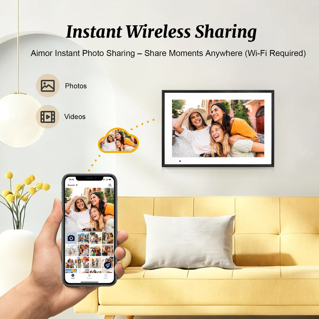 Digital Picture Frame 10.1 Inch Digital Photo Frame 32GB Storage, WiFi Picture Frame with1280x800 IPS Touch Screen