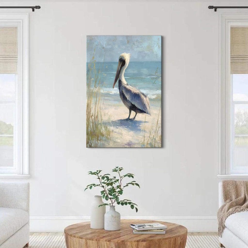 Watercolor Pelican Wall Art Decor Bohemian Bird Nature Landscape Poster Abstract Coastal Beach Wall Paintings Seaside