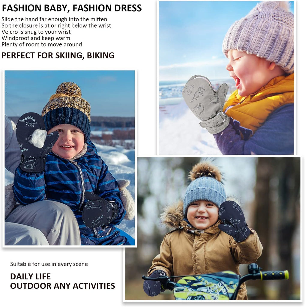 Fleece Lined Mittens for Baby Boys Girls,Baby Toddler Little Kids Winter Gloves Mittens