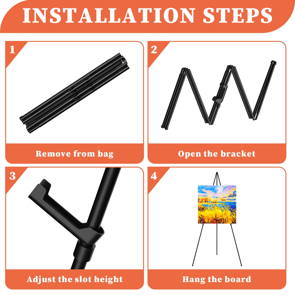 Easel Stand for Sign, 63" Portable Easels Stand for Display, Lightweight Adjustable Tripod Art Easel Stand for